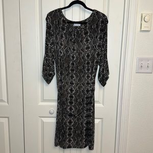 NWOT Calvin Klein Python Print Dress with Belt Size 14W